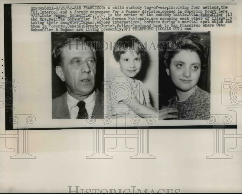 Load image into Gallery viewer, 1962 Press Photo Dagmar Scheuffler in custody battle involving four nations
