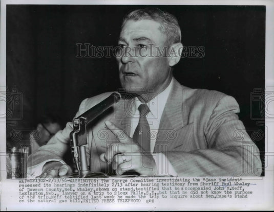 1956 Press Photo Sheriff Paul Whaley of Dawson County show at witnessed stand