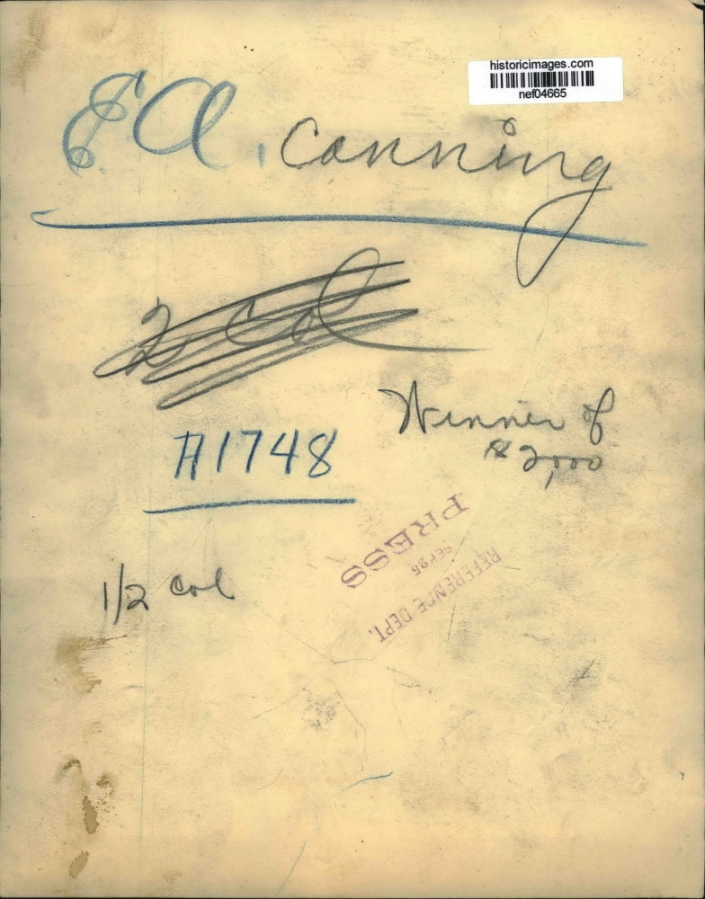 1925 Press Photo E.A. Canning - nef04665