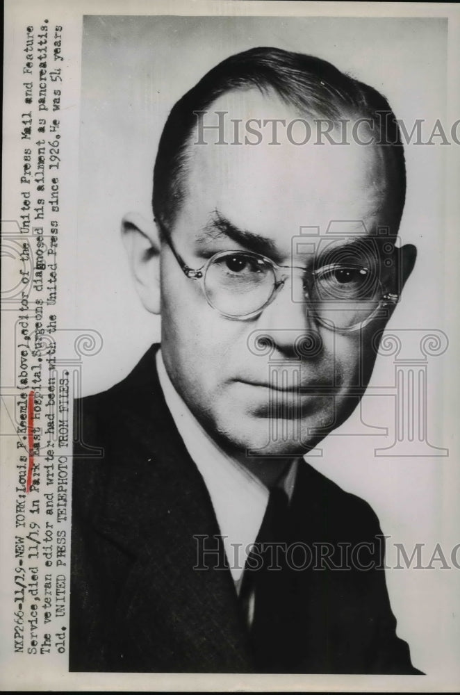 1952 Press Photo Louis F. Keemle, editor of the United Press Mail - nef04960