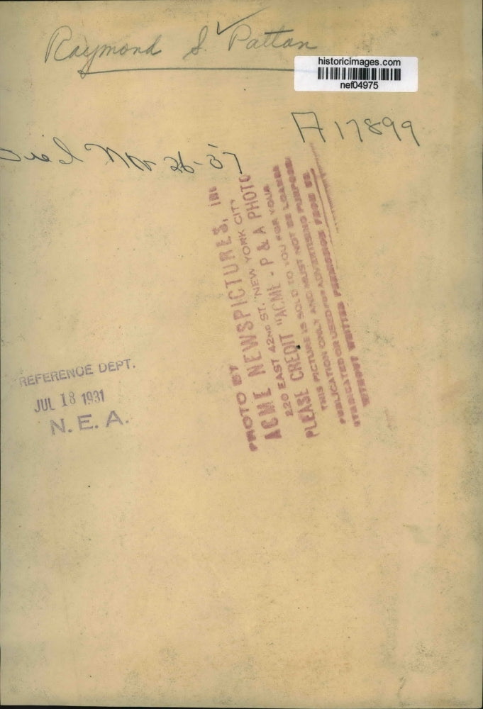 1931 Press Photo Raymond S.Patton - nef04975