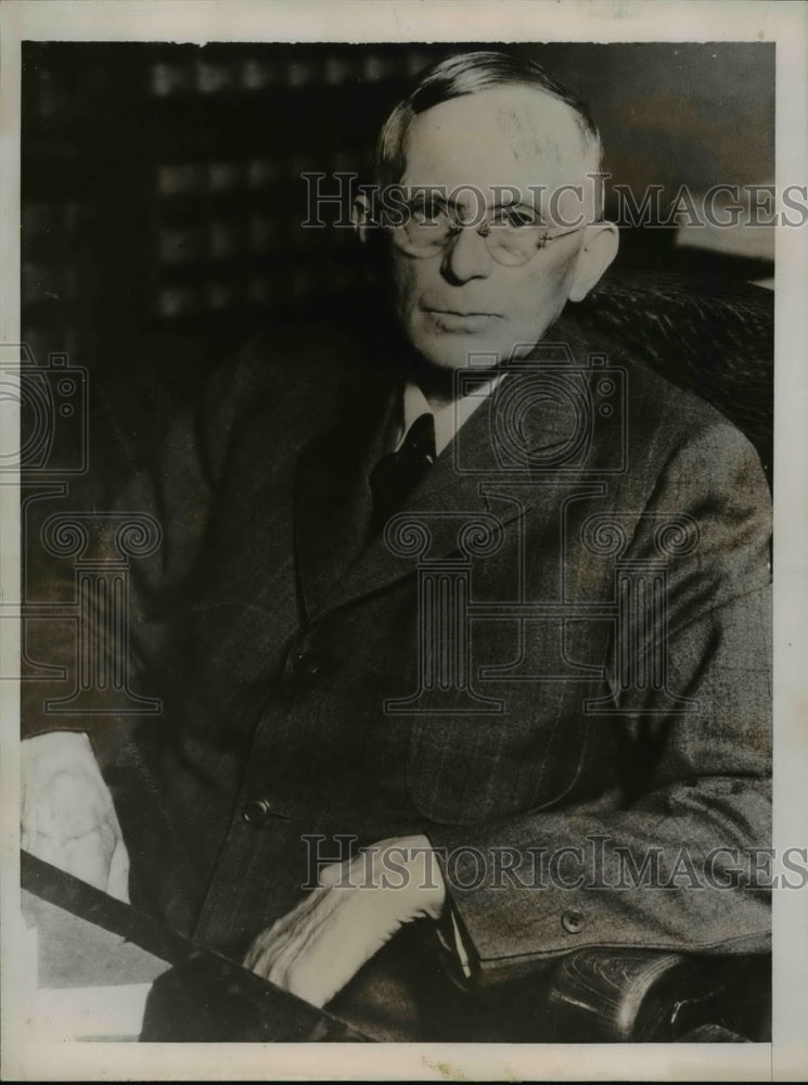 1935 Press Photo Ernest Cushuman,Federal Dist. Judge at trial of Weyerhaeuser