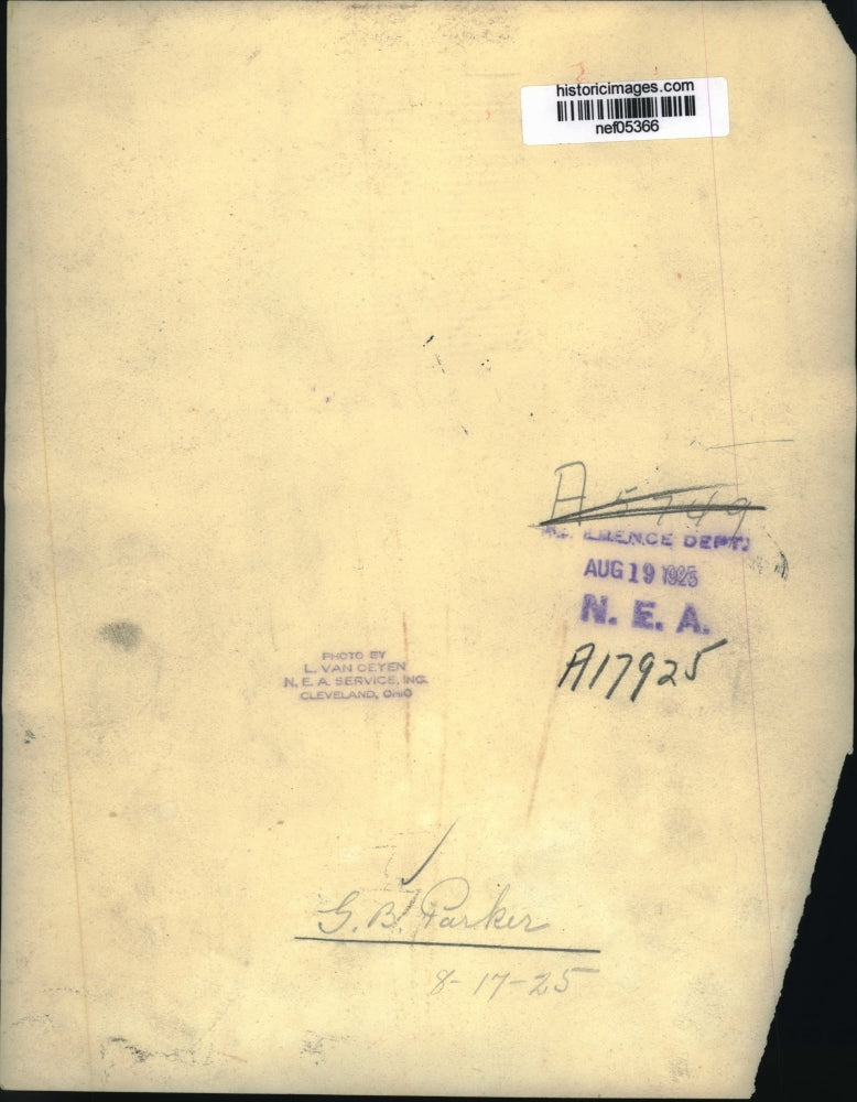 1925 Press Photo G.B. Parker, Editor Scripps-Howard Newspapers - nef05366