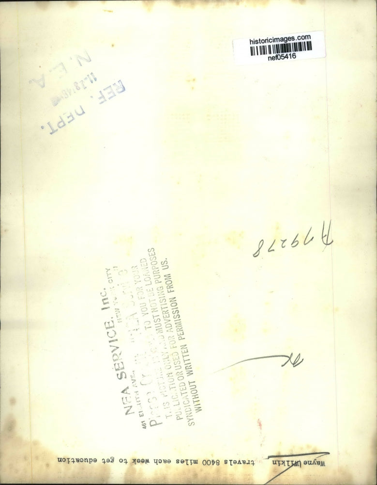 1948 Press Photo Wayne Wilkin, Travels 8400 Miles Each Week to Get Education