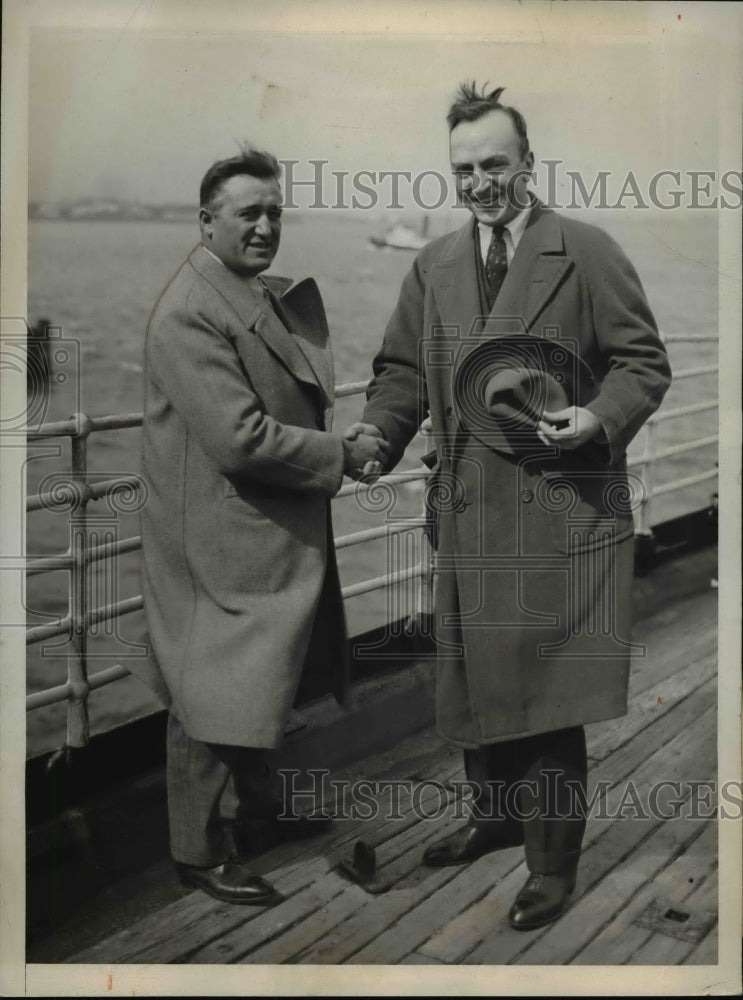 1932 Press Photo World War II Pilot Eddie Rickenbacker, Juan Guadino - nef05437