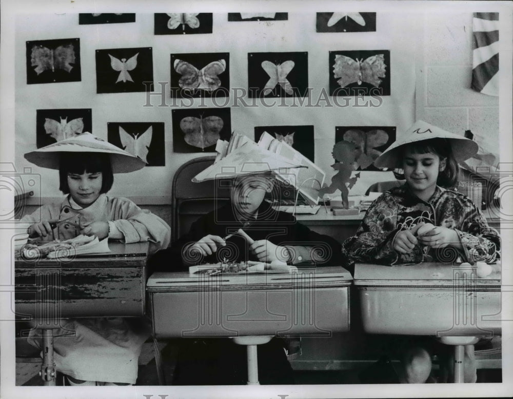 1951 Press Photo Japanese Dinner Prepared by Kids Albion School in N. Royalton