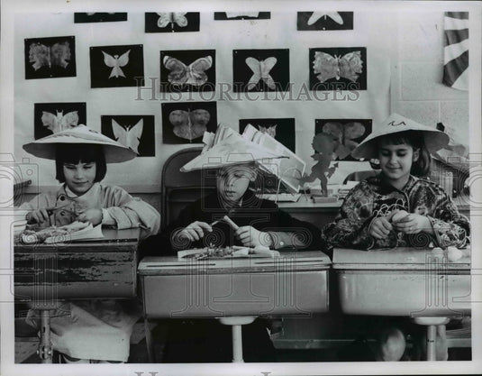 1951 Press Photo Japanese Dinner Prepared by Kids Albion School in N. Royalton
