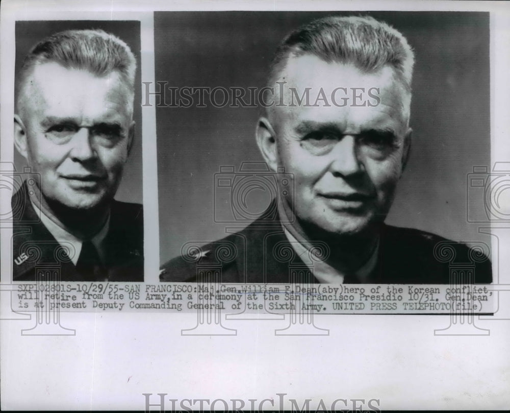 1955 Press Photo Maj.Gen. William E.Dean. Hero of the Korean conflict