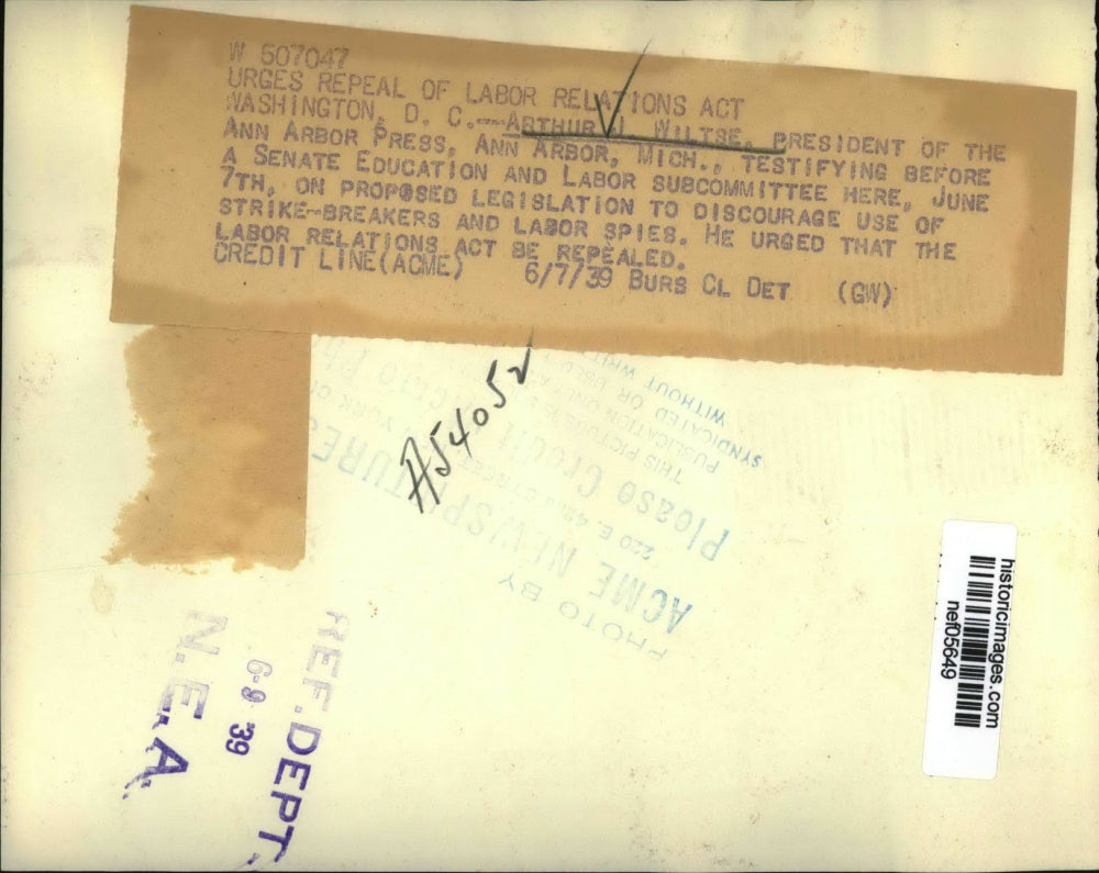 1939 Press Photo Arthur J. Wiltse, President of the Ann Arbor Press in Michigan