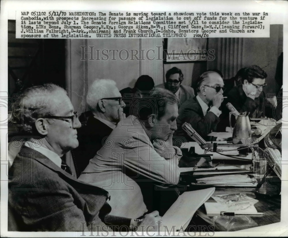 1970 Press Photo Senate Meets on Prospects of Cutting off Funds Cambodian War