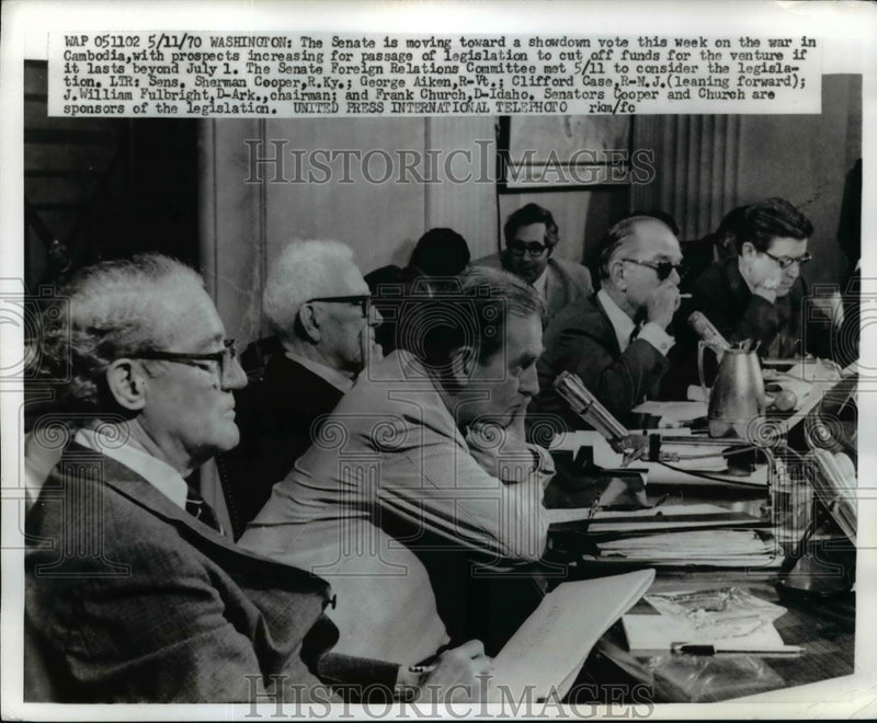 Load image into Gallery viewer, 1970 Press Photo Senate Meets on Prospects of Cutting off Funds Cambodian War
