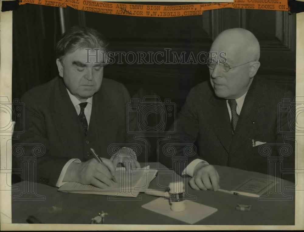 1941 Press Photo CIO President John L. Lewis, Major W.W. Inglis - nef05842