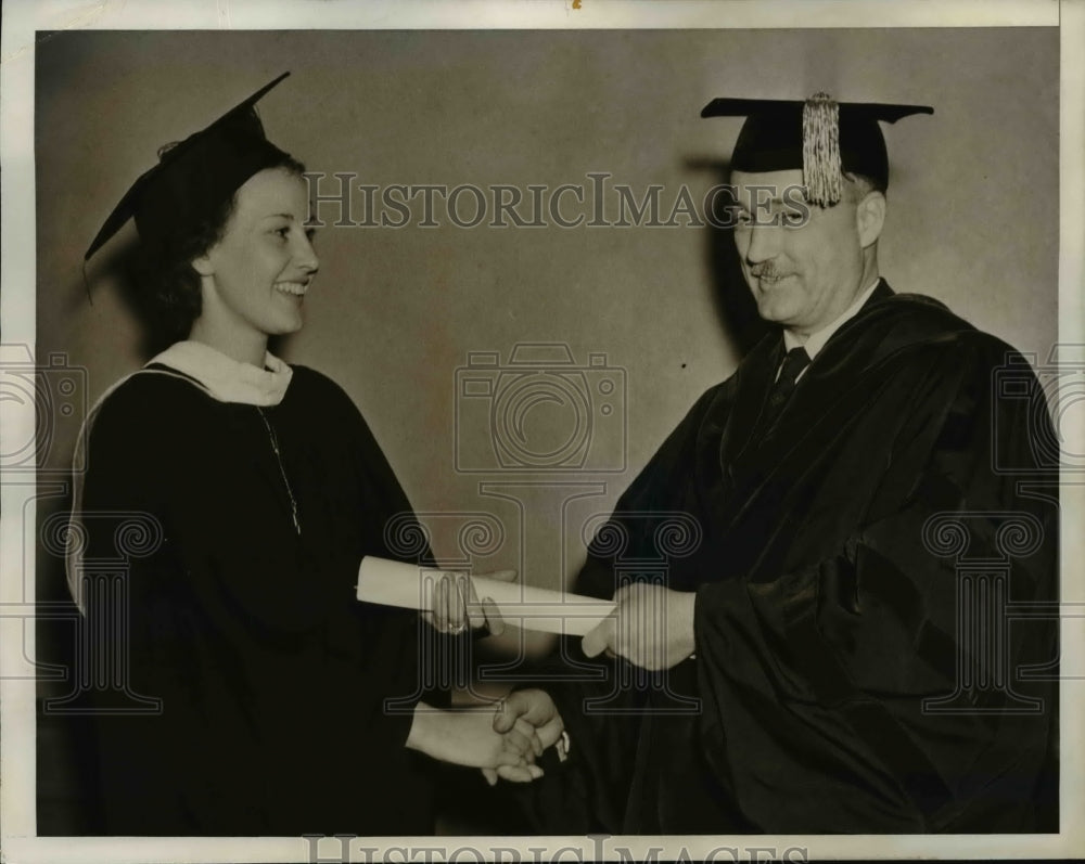1938 Press Photo Hunter College President Eugene A. Colligan, Anita Horton Gauss