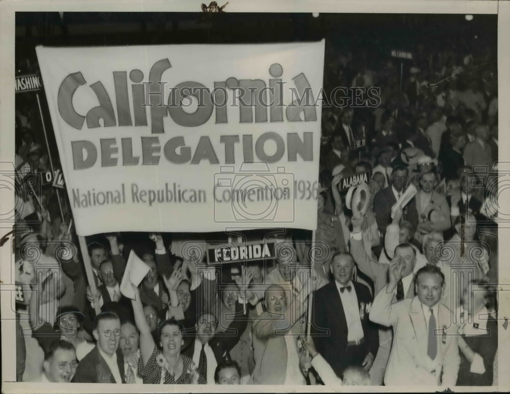 1936 Press Photo California Delegates at National Republican Convention