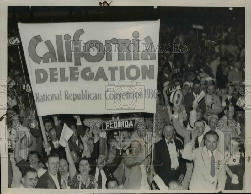 Load image into Gallery viewer, 1936 Press Photo California Delegates at National Republican Convention
