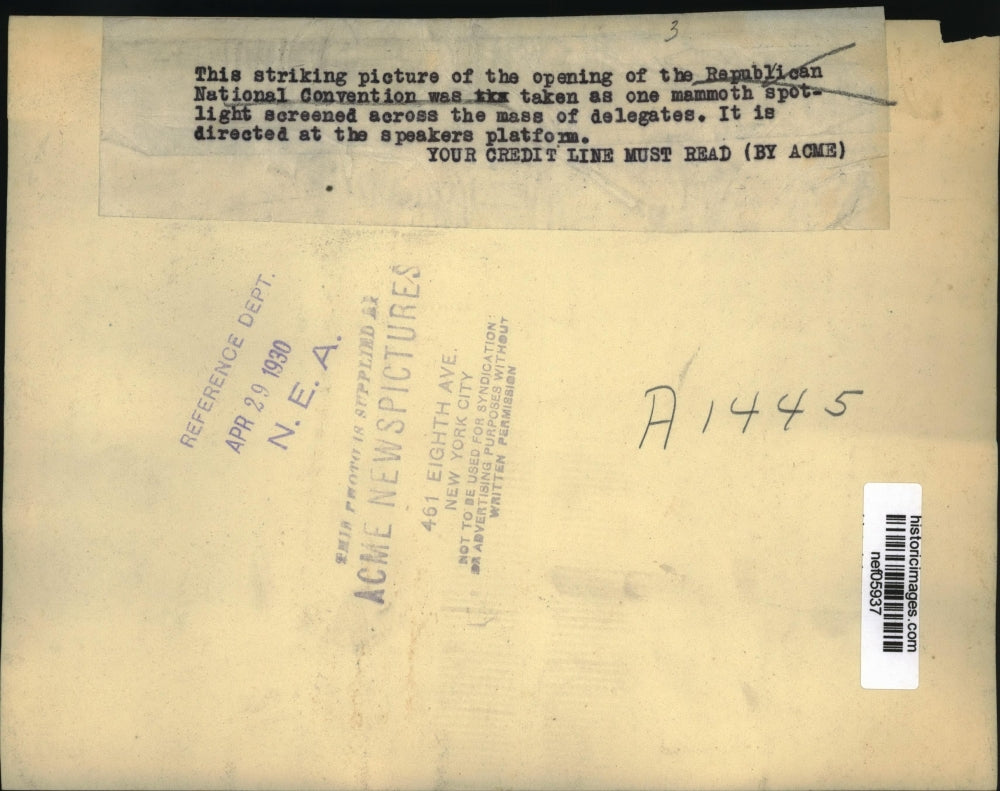 1930 Press Photo Opening of the Republican National Convention - nef05937