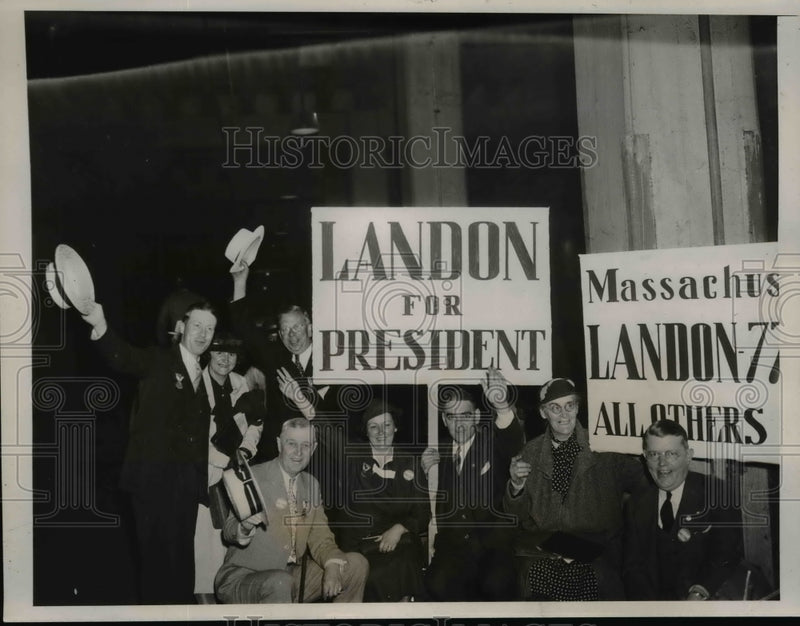 Load image into Gallery viewer, 1936 Press Photo Massachusetts Delegates to Republican National Convention
