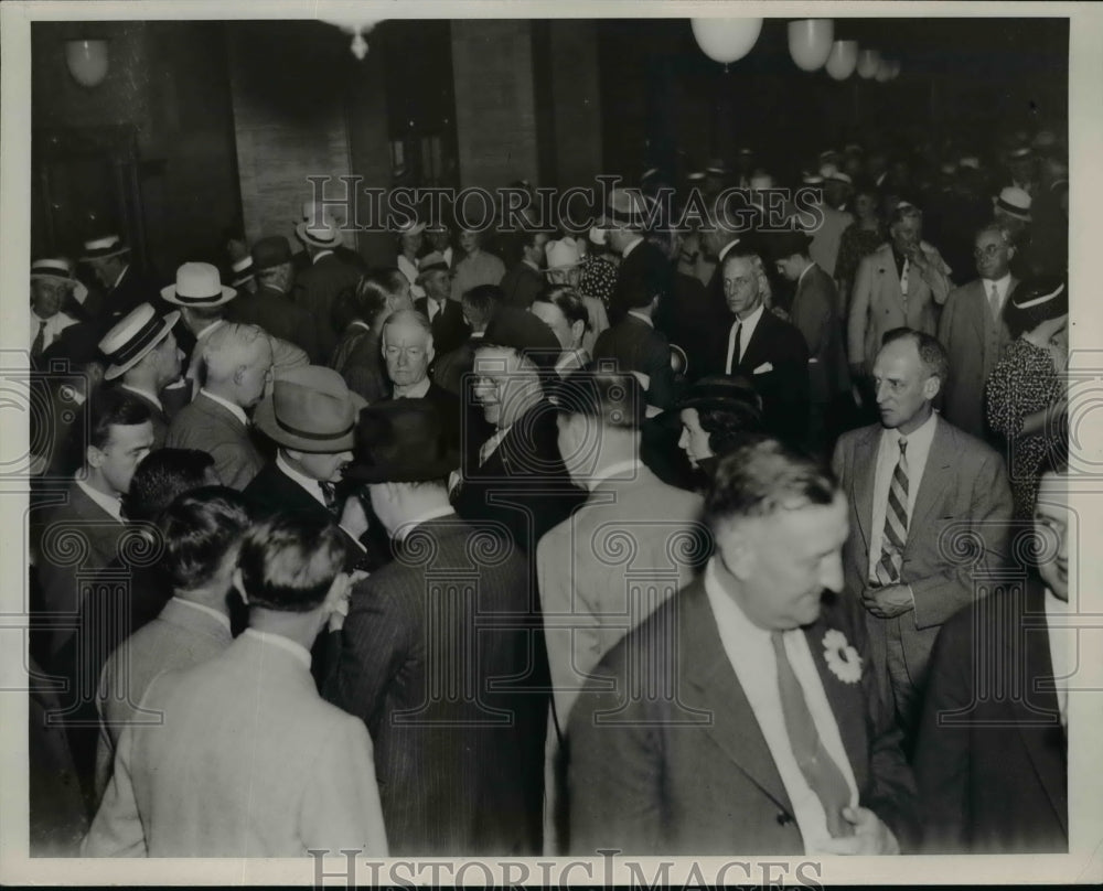 1936 Press Photo Convention crowds in Hotel lobbies - nef05950
