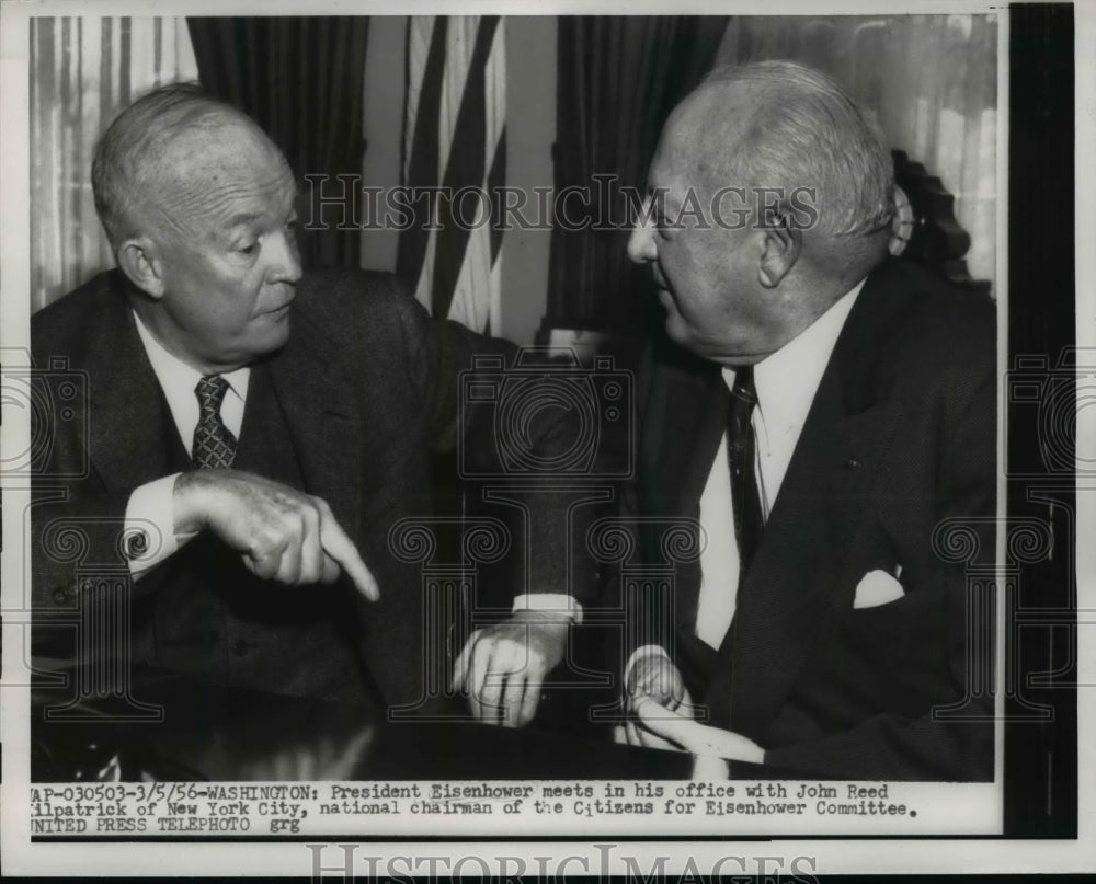 1956 Press Photo Pres.Dwight Eisenhower with John Reed Killpatrick - nef06147