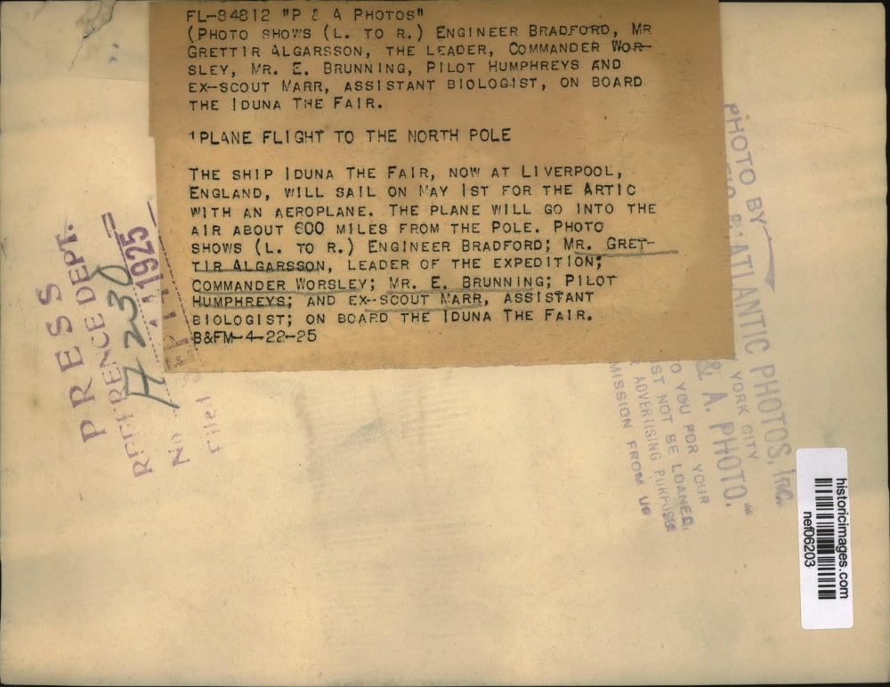 1925 Press Photo North Pole explorer on board the Iduna The fair - nef06203