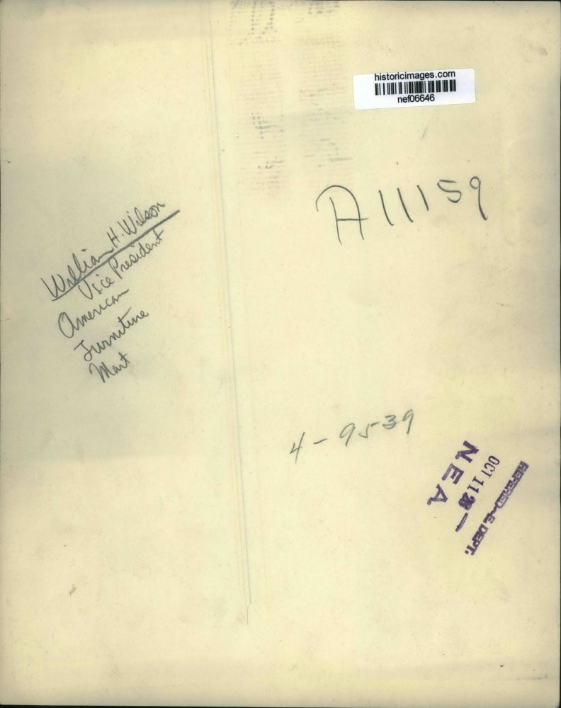 1928 Press Photo William H. Wilson Vice President of American Turnitin