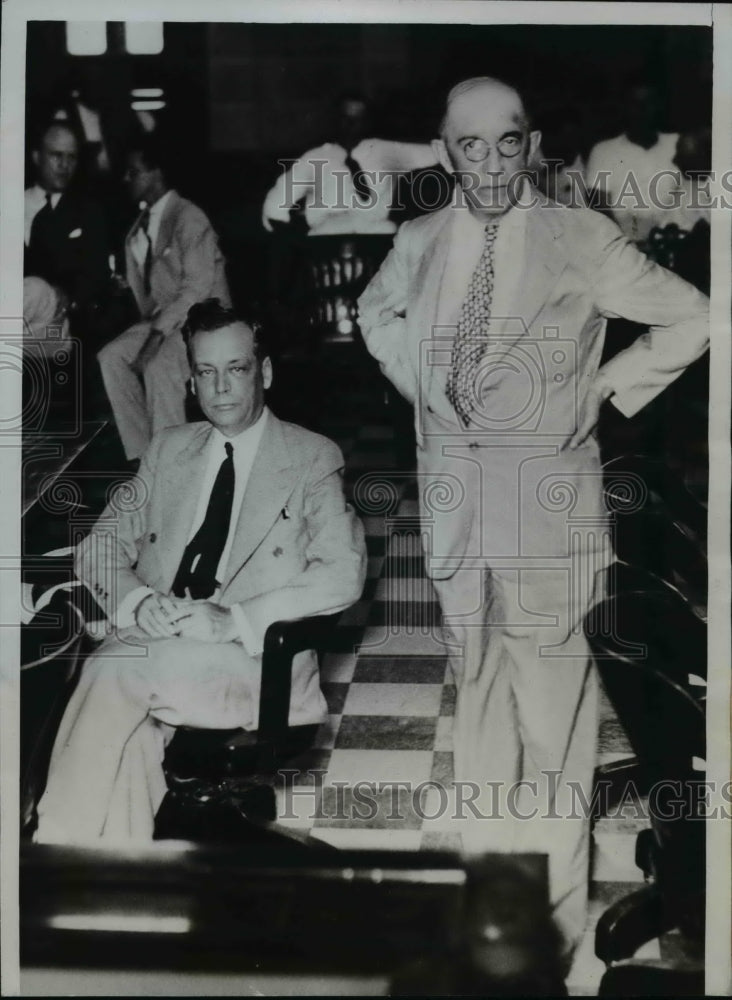 Load image into Gallery viewer, 1935 Press Photo Atty.Ben Laska of Denver show with his lawyer David Tant
