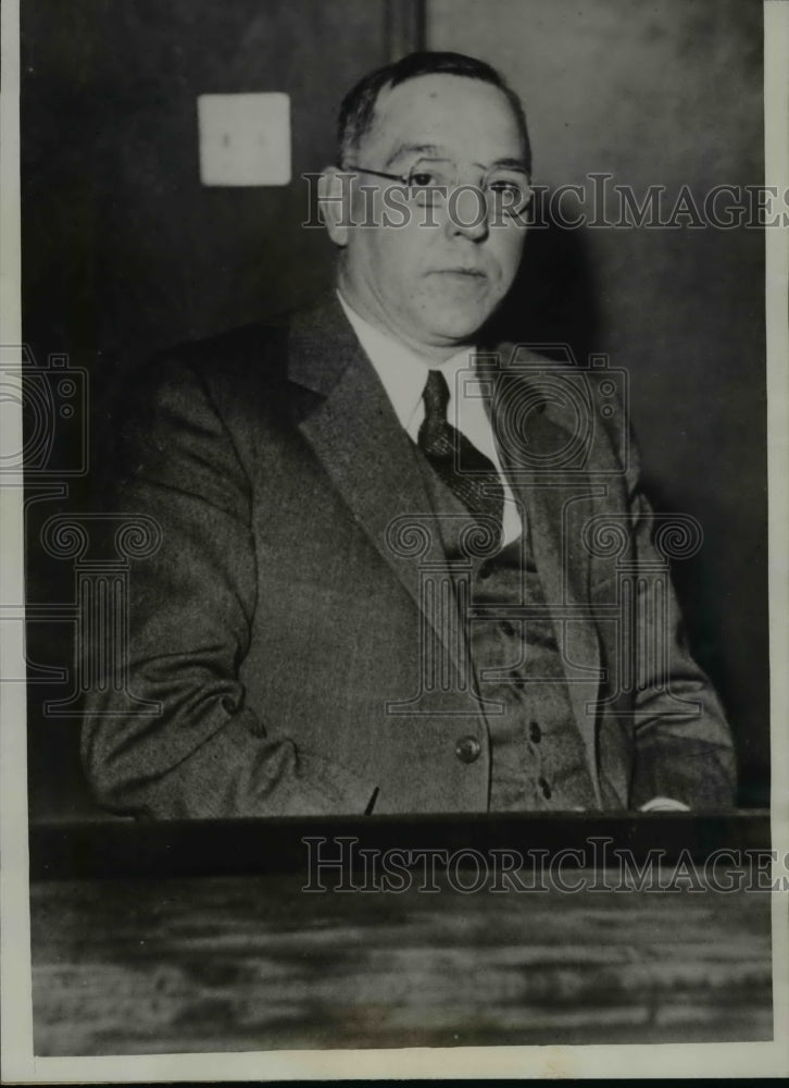 1933 Press Photo William W. Dunn, contact man in kidnaped case in witness stand