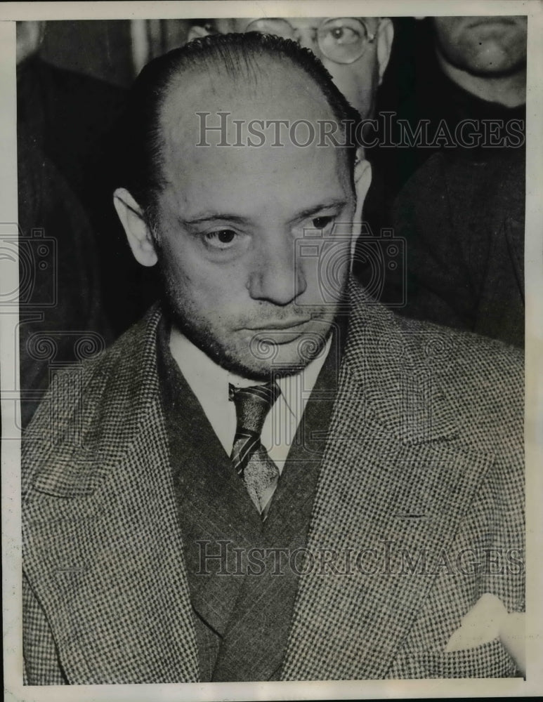 1938 Press Photo Herman Petrillo held in alleged Poison Plot Murder - nef06670