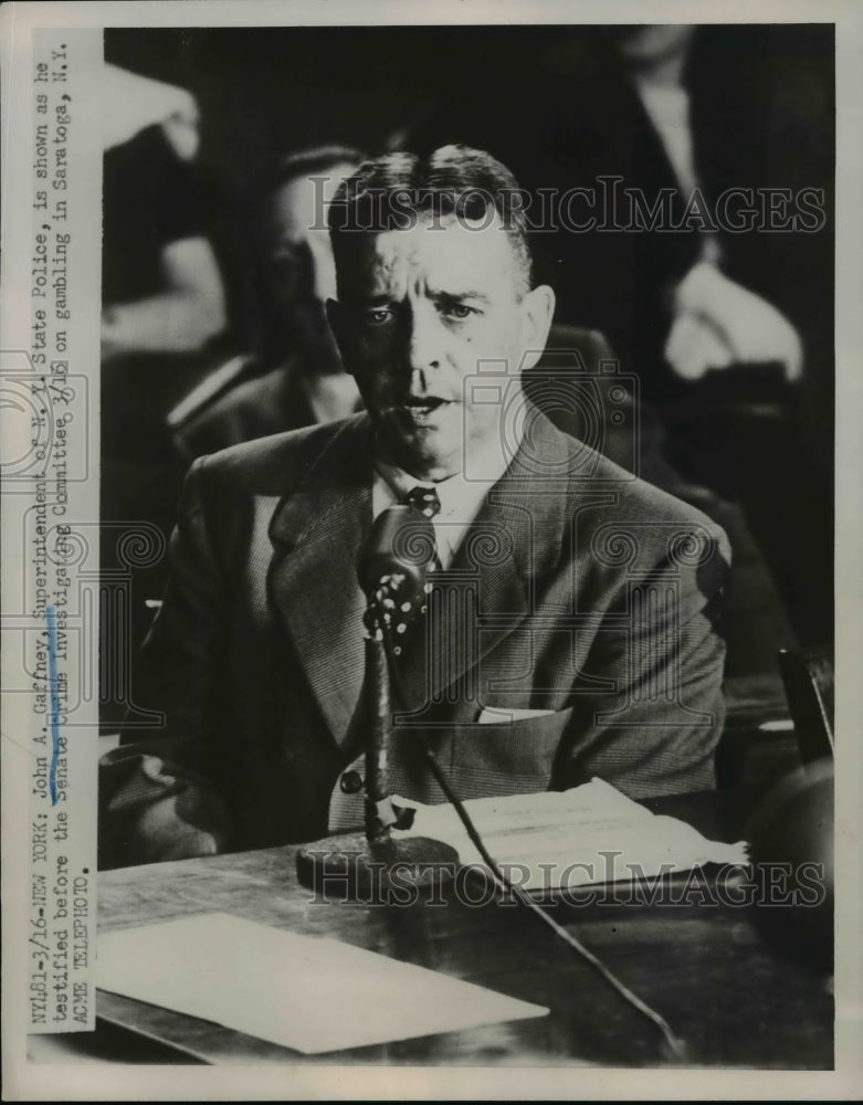 1951 Press Photo John A. Gaffney Superintendent of N.Y. State Police - Historic Images