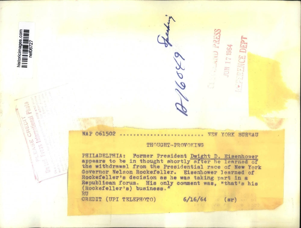 1964 Press Photo Dwight Eisenhower during his press conference in Philadelphia