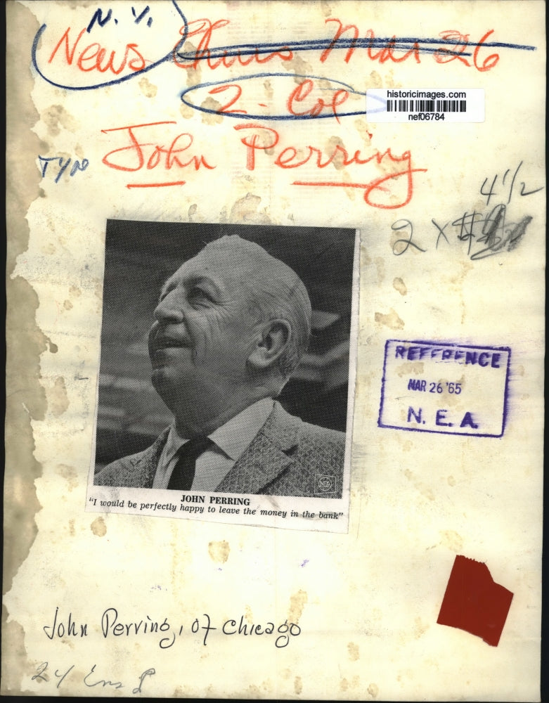 1965 Press Photo John Perring of Chicago - nef06784