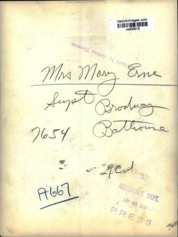 1938 Press Photo Mary Erne of Ohio - nef06819