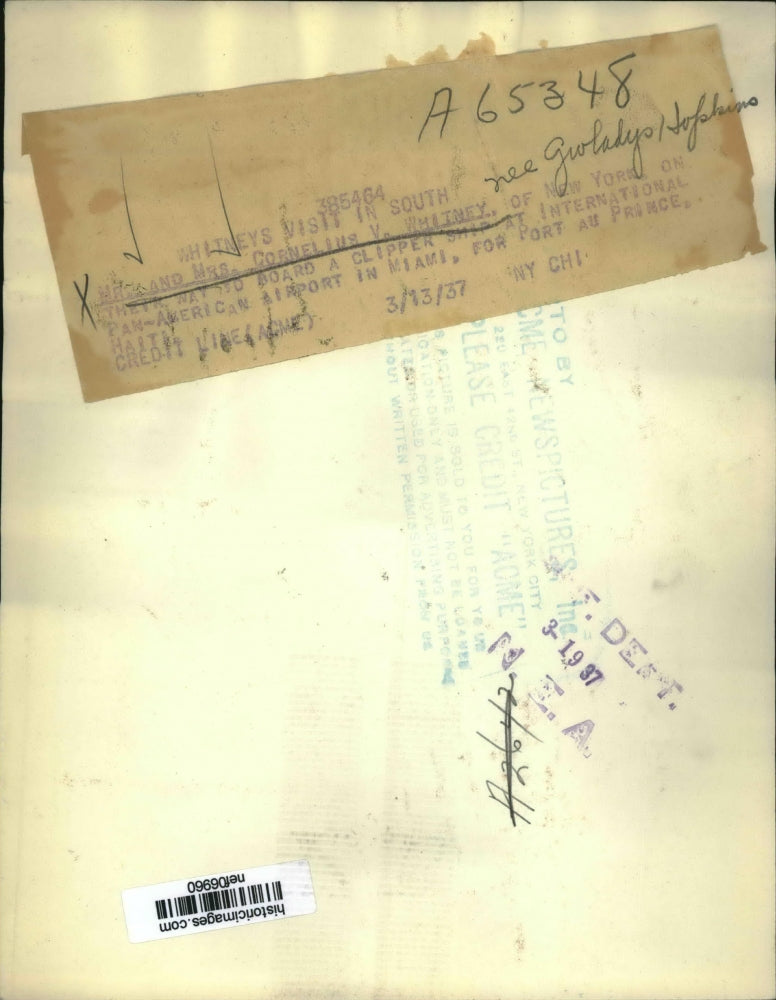 1937 Press Photo Mr.& Mrs.Cornelius V Whitney of New York board Clipper Ship