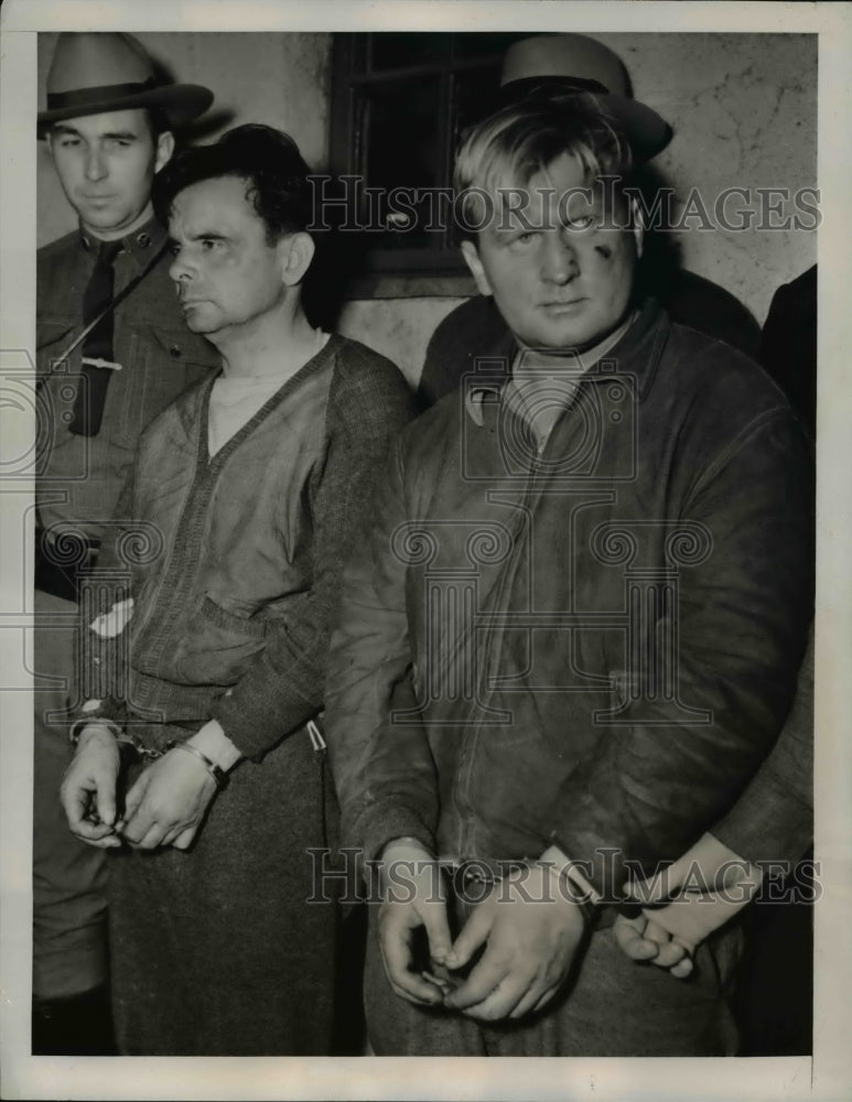 1941 Press Photo Escaped Convicts Joseph Riordan, Charles McGale After Capture