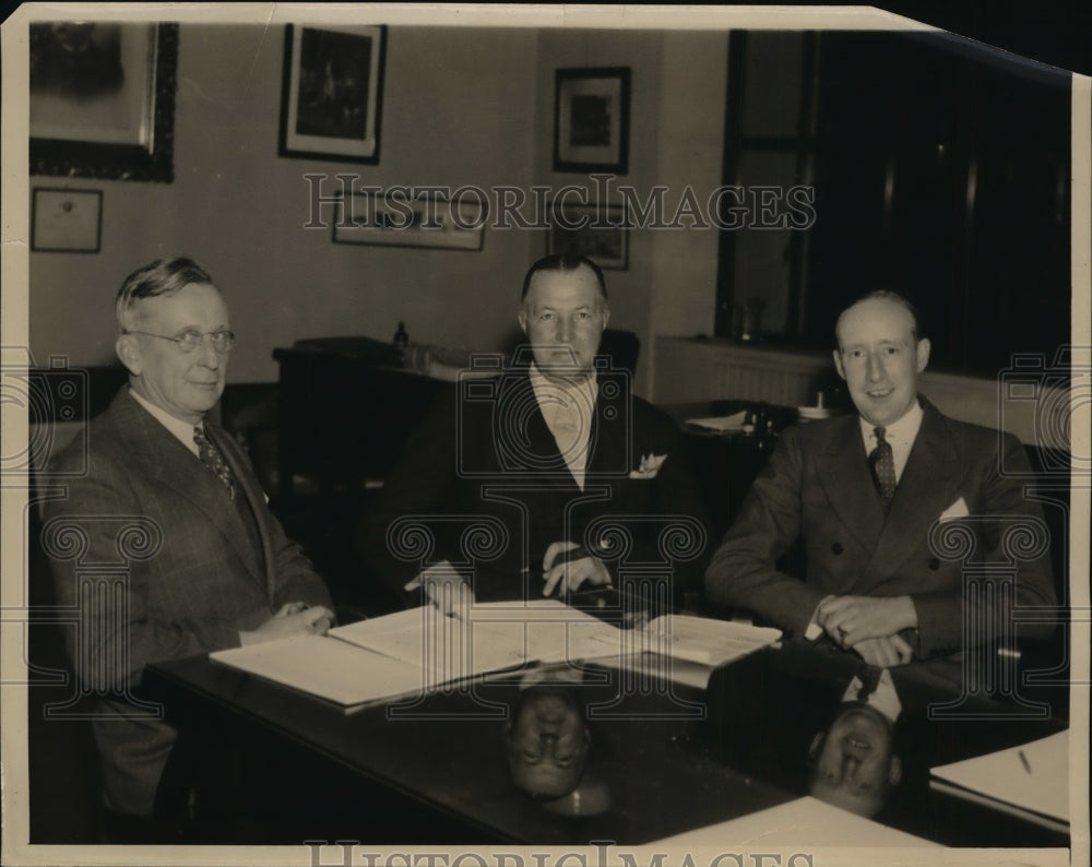 1938 Press Photo J.Spencer Weed, Amor L. Haskell and Whitney Stone - nef07363