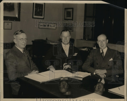 1938 Press Photo J.Spencer Weed, Amor L. Haskell and Whitney Stone - nef07363