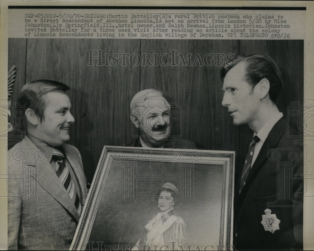 1970 Press Photo Martin Battelley direct descendant of Abraham Lincoln
