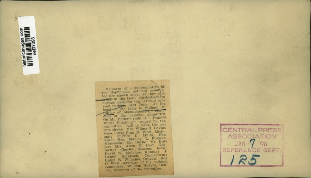 1928 Press Photo Members of Subcommittee of republican Natl. Convention