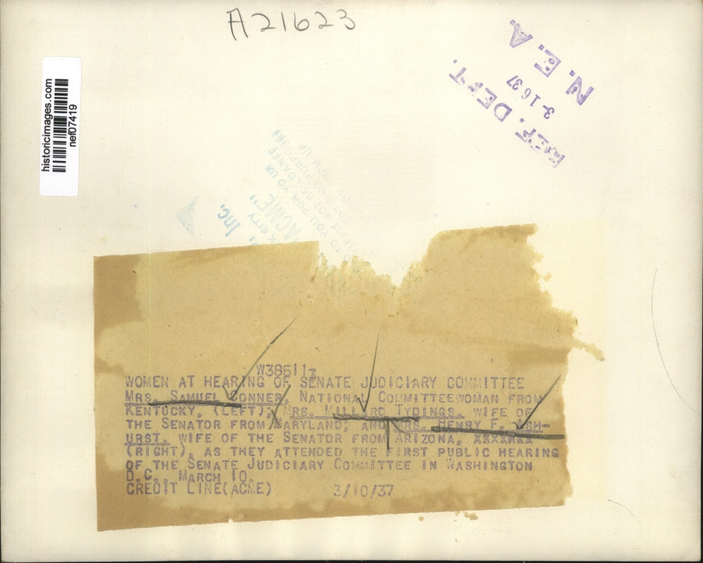 1937 Press Photo Women at Senate Judiciary Committee Hearing, Washington D.C.