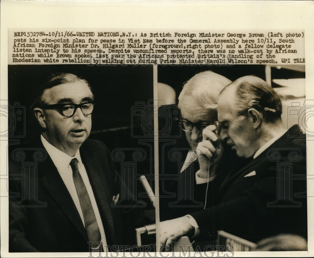 1966 Press Photo British Minister Puts Plan in Place before General Assembly
