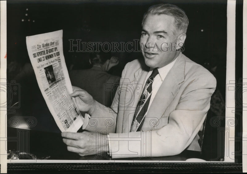 Load image into Gallery viewer, 1958 Press Photo John Fox Endures Testimony Hearing Adams Tell Goldfine Shut Up
