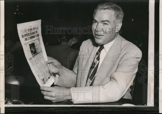 1958 Press Photo John Fox Endures Testimony Hearing Adams Tell Goldfine Shut Up