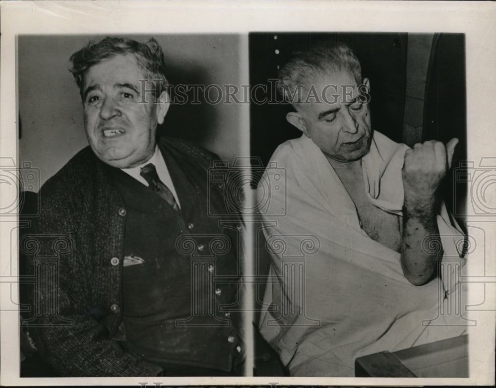 1947 Press Photo Two Persons Shown Injured in Explosion of Three Story Building