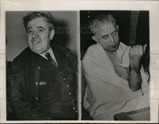 1947 Press Photo Two Persons Shown Injured in Explosion of Three Story Building