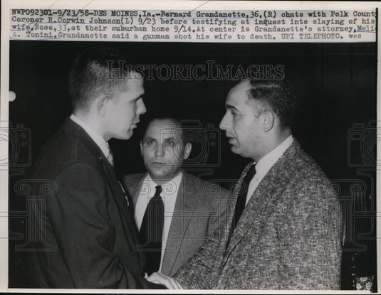 1958 Press Photo Grandanette Says Gunman Shot His Wife To Death Before Testimony