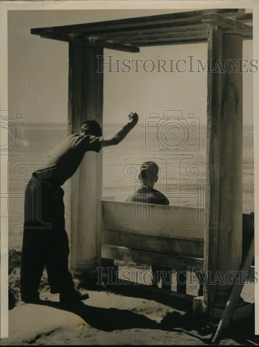 1936 Press Photo Scene and Reenactment of the slain of Ruth Muir - nef08035