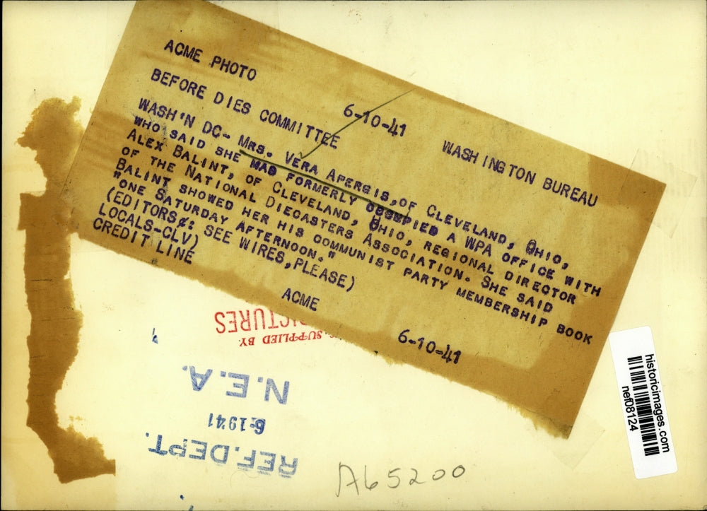 1941 Press Photo Mrs.Apersis Formerly Occupied a WPA Office with Alex Balint.