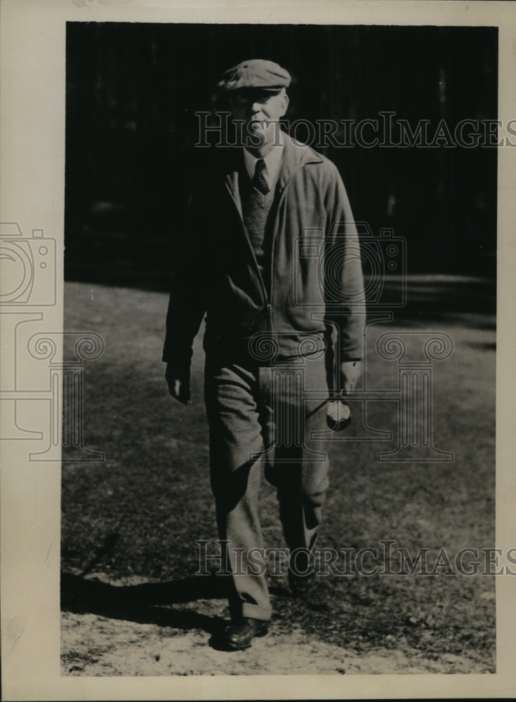 1934 Press Photo Joseph Driscoll Vacationing in Pinehurst North Carolina