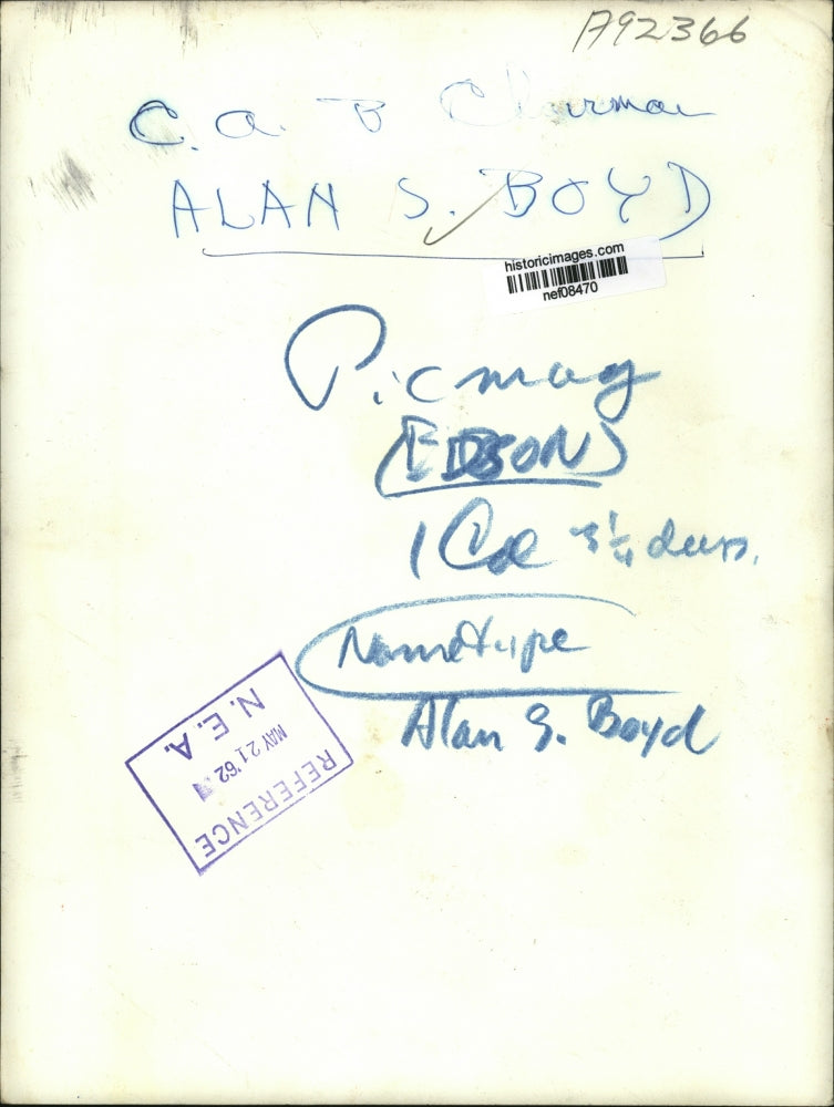 1962 Press Photo Alan S. Boyd, first Secretary of Transportation - nef08470