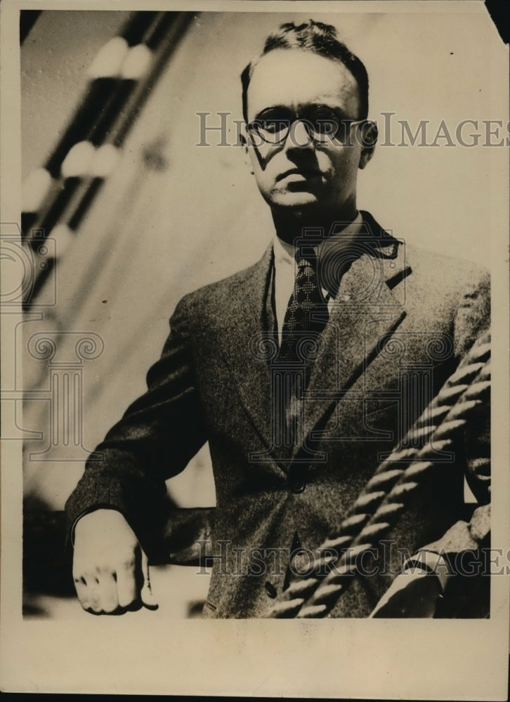 1933 Press Photo Grandson of T. F. Ryan New York Financier Returns From Trip